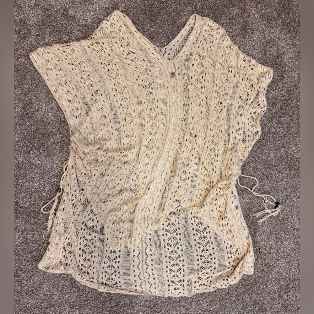 DIXXON Cream Open-Knit Beach Cover Up